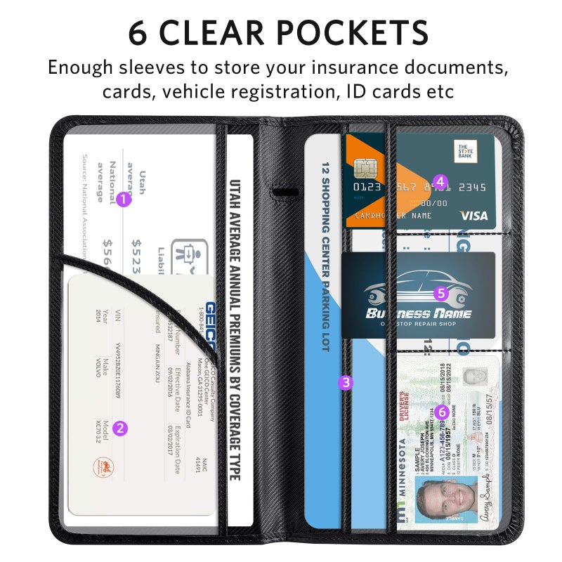 CoBak Car Registration and Insurance Holder - Vehicle Glove Box Car Organizer,Auto Truck Comparment Accessories Case with Magnetic Closure for Driver License,Cards - Image 3
