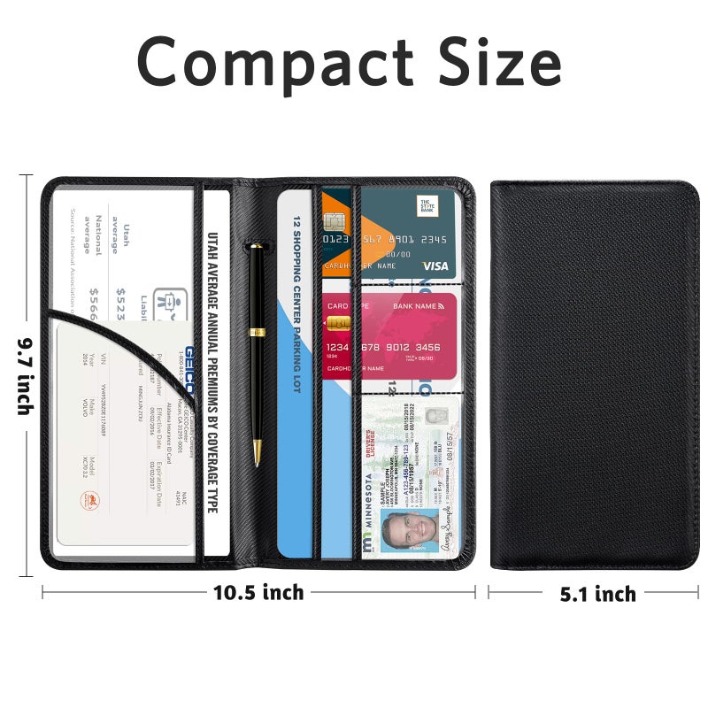 CoBak Car Registration and Insurance Holder - Vehicle Glove Box Car Organizer,Auto Truck Comparment Accessories Case with Magnetic Closure for Driver License,Cards - Image 5