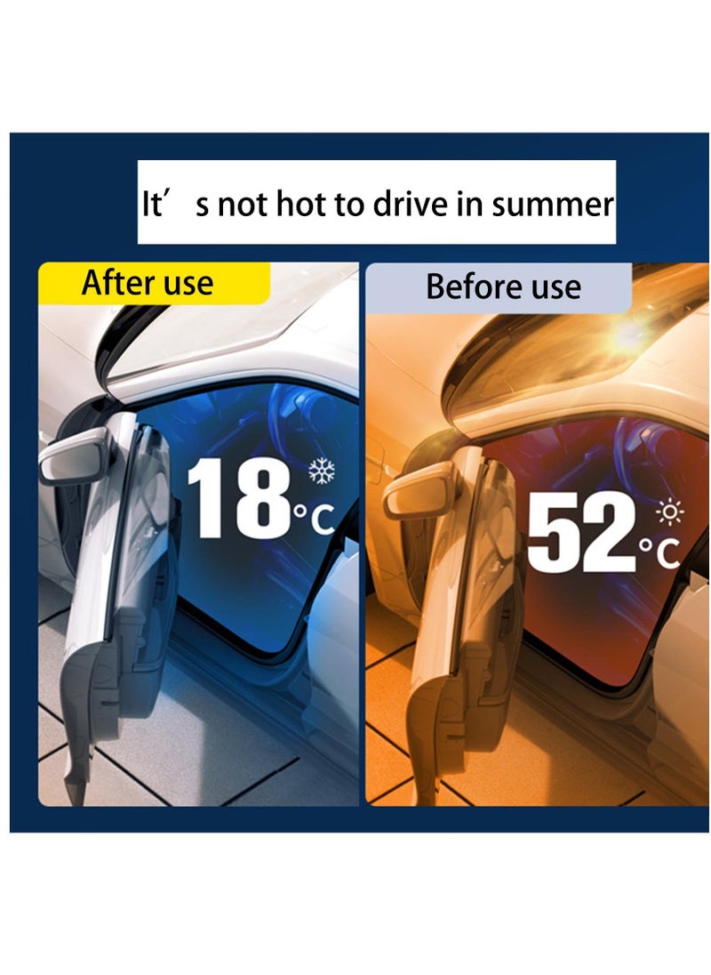 Foldable Car Windshield Sun Shade Umbrella, 360° Rotating Sunshade for Car Windshield Front Window Reflective Heat Automotive Interior Sun Protection for Cars Spring Structure Umbrella Edge Prote - Image 2