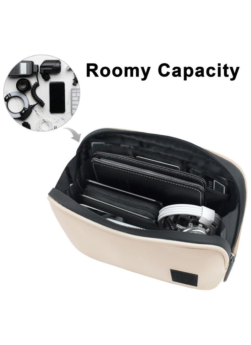 SYOSI - Electronics Organizer Travel Universal Cable Cord Organizer Bag Portable Waterprrof Leather Electronics Accessories Bag for Cable Charger Phone SD Card Business Travel - Image 1