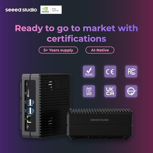 Seeed studio NVIDIA Jetson Nano Edge AI Device - reComputer J1010 Kit, Aluminium Case, Pre-Installed Jetpack System. Mini PC with 0.5 TFLOPs (FP16), Power Supply NOT Included - Image 3