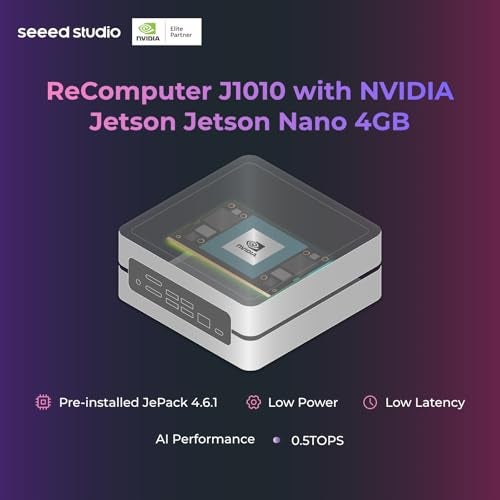 Seeed studio NVIDIA Jetson Nano Edge AI Device - reComputer J1010 Kit, Aluminium Case, Pre-Installed Jetpack System. Mini PC with 0.5 TFLOPs (FP16), Power Supply NOT Included - Image 2