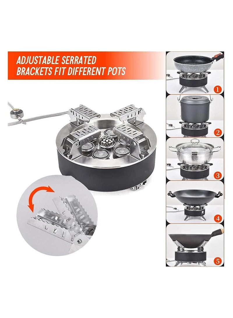 Toby'S Stove 02 Portable Picnic Camping Stove Windproof Design Gas Cooking Burner With Piezo Ignition And Carrying Case Foldable Stove For Outdoor Backpacking Hiking Picnic Car - Image 3