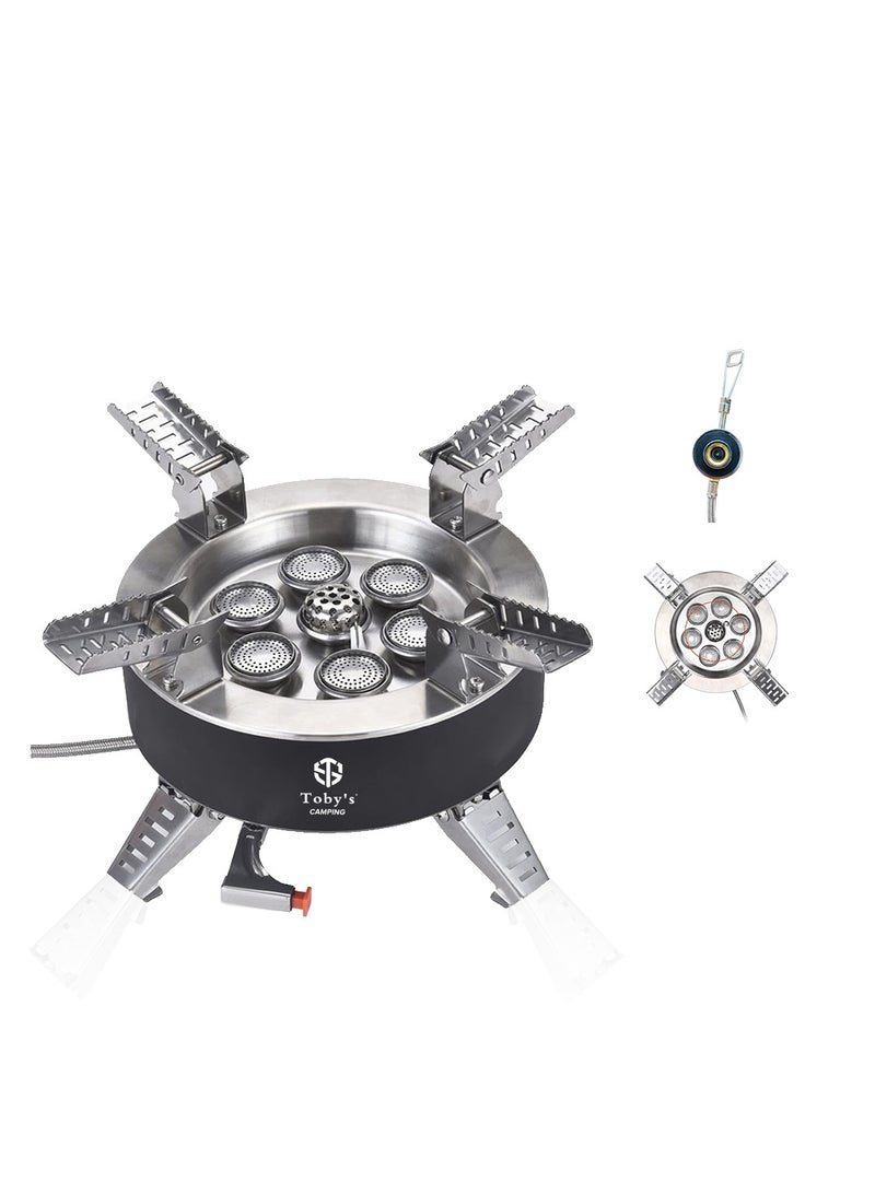 Toby'S Stove 02 Portable Picnic Camping Stove Windproof Design Gas Cooking Burner With Piezo Ignition And Carrying Case Foldable Stove For Outdoor Backpacking Hiking Picnic Car - Image 2