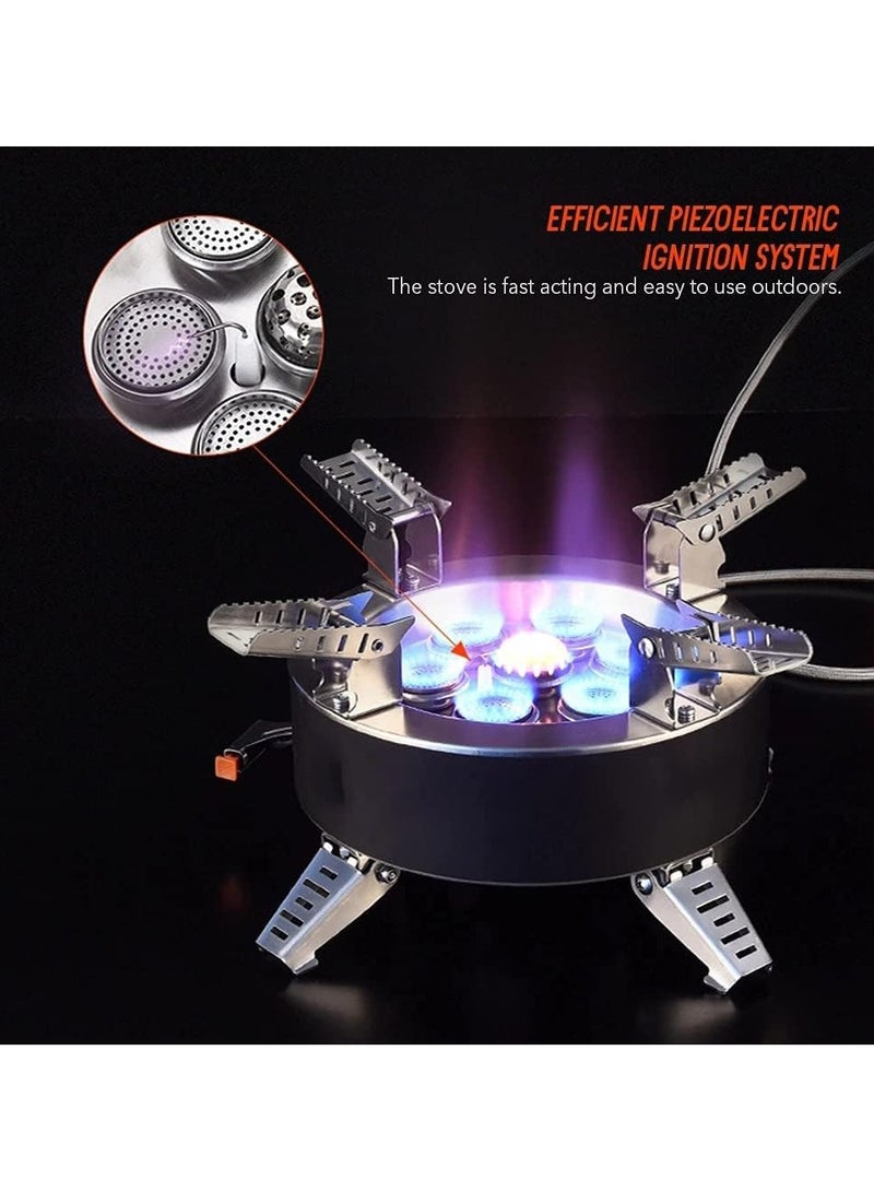 Toby'S Stove 02 Portable Picnic Camping Stove Windproof Design Gas Cooking Burner With Piezo Ignition And Carrying Case Foldable Stove For Outdoor Backpacking Hiking Picnic Car - Image 4