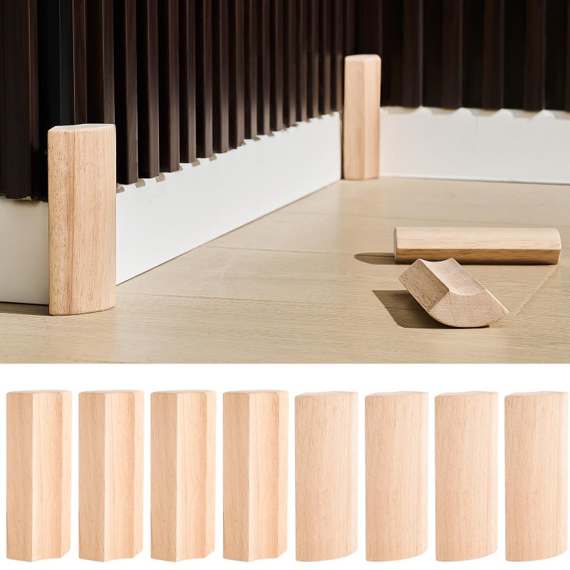 ReliThick 8 Pcs 5.5 x 3/4 Rounded Outside Bullnose Corner Non-Sticky Baseboard Molding and Trim Block Pine Baseboard Molding Trim Fits Standard for 3/4 Rounded Bullnose Corners - Image 1