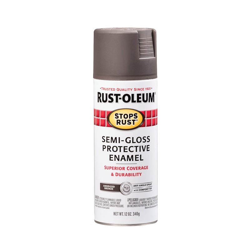 Rust-Oleum 7754830 Stops Rust Spray Paint, 12 oz, Semi-Gloss Anodized Bronze - Image 1