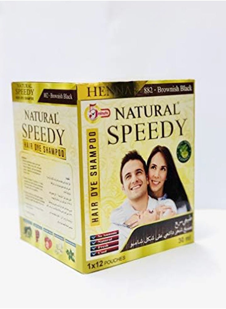 Henna Speedy Hair Dye Shampoo Natural Black 12 x 30ml  - Image 2