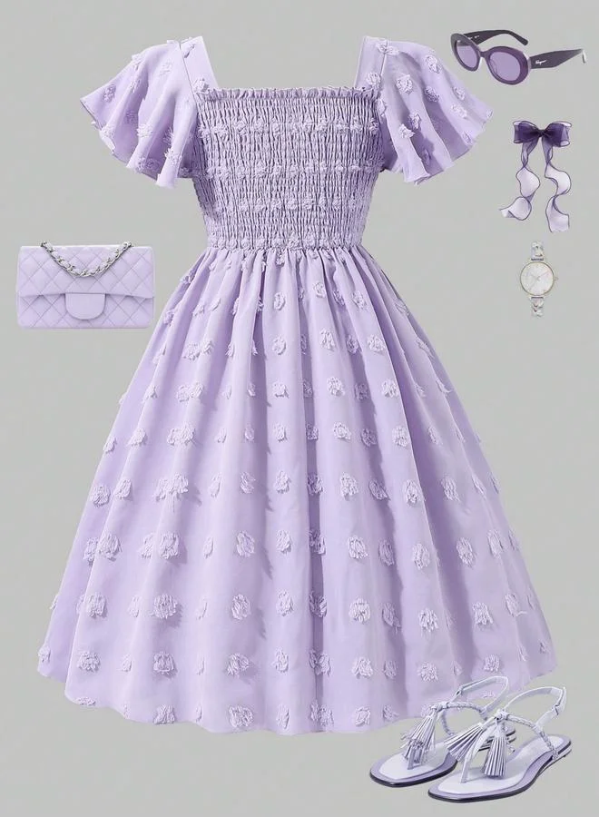 تايك تو فستان ميدي مزين وتفاصيل كشكشة مطاطية