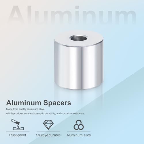 HiPicco Aluminum Spacers 3mm Bore x 6mm OD x 15mm Length Unthreaded Standoff Bushing Plain Finish Round Metal Spacer, Fits M3 Screws Bolts Rods 20 Pack - Image 3