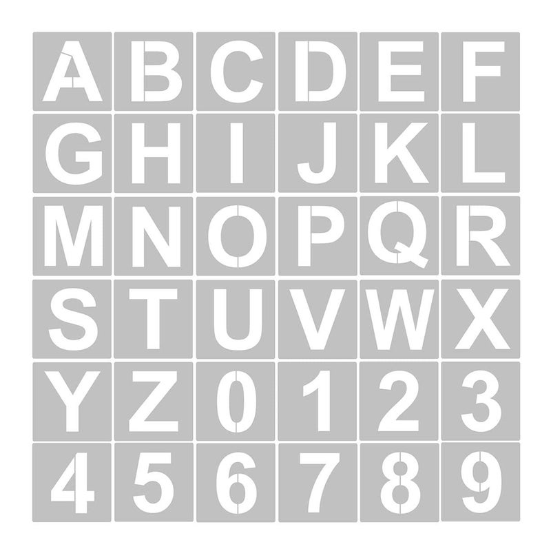 Dequera 36Pcs Alphabet Letter Stencils Plastic Alphabet Number Drawing Template Stencils Reusable Painting Stencil Art Templates DIY Craft Stencils for School Projects Scrapbooking Journaling Card