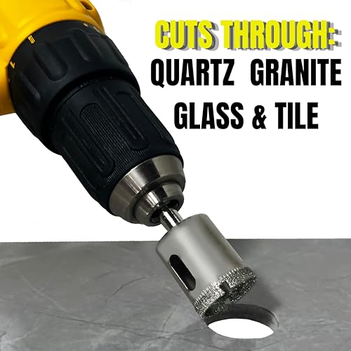 Drilax 3-Pc Diamond Drill Bit Set | 1/2", 3/4", 1" Sizes | 1-1/8" Depth for Ceramic, Glass, Porcelain & Stone | Achieve Clean Holes in Granite, Quartz - Image 5