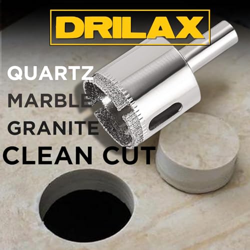 Drilax 3-Pc Diamond Drill Bit Set | 1/2", 3/4", 1" Sizes | 1-1/8" Depth for Ceramic, Glass, Porcelain & Stone | Achieve Clean Holes in Granite, Quartz - Image 3