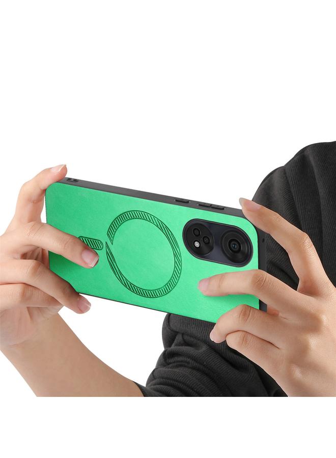 S-TOP Case For OPPO A2 Pro Retro Magsafe Magnetic PU Back Cover Phone Case - Image 4