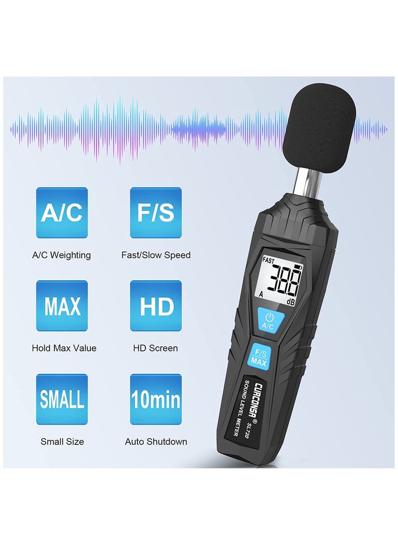 Cobest Decibel Meter, Sound Level Meter, Portable SPL Meter, 30dB to 130dB, LCD Display, can be used in Homes, Factories, and Streets. - Image 2