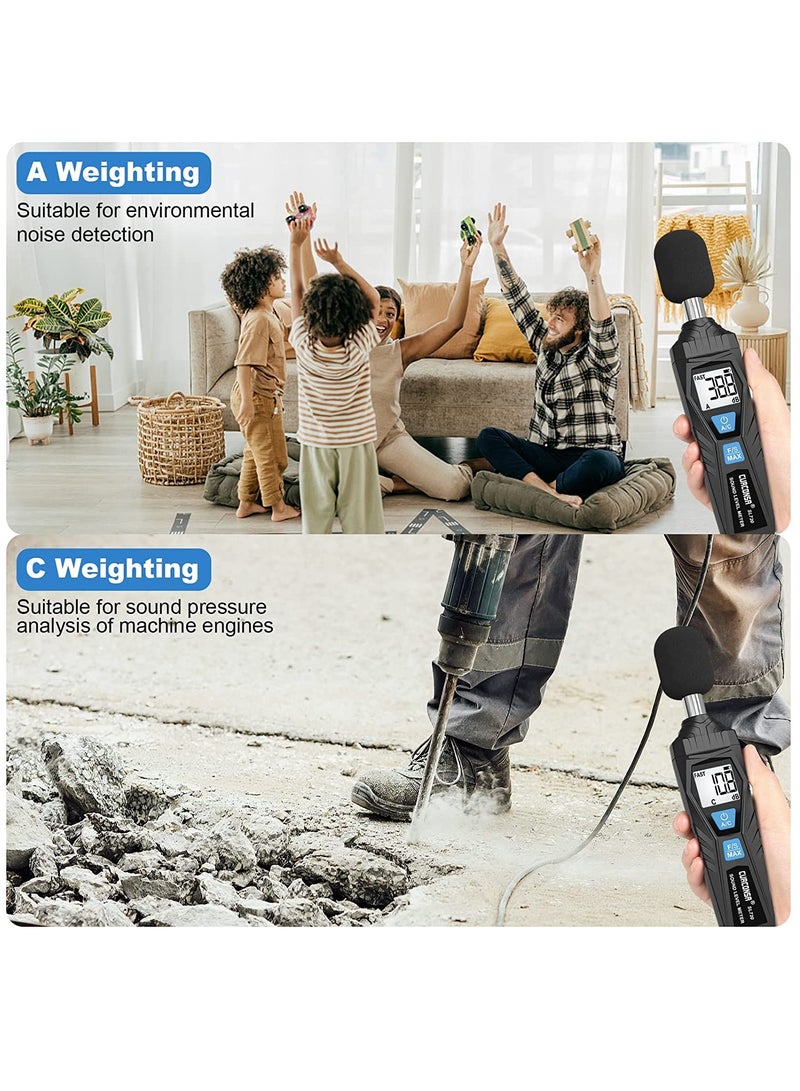 Cobest Decibel Meter, Sound Level Meter, Portable SPL Meter, 30dB to 130dB, LCD Display, can be used in Homes, Factories, and Streets. - Image 5