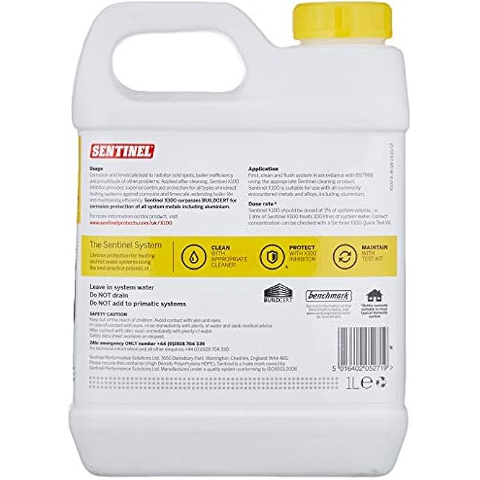 - X100 INHIBITOR 1L, MARKET LEADING HEAVY DUTY CENTRAL HEATING INHIBITOR, PROTECTION AGAINST CORROSION AND LIMESCALE, ENSURES MAXIMUM HEATING EFFICIENCY AND EXTENDS SYSTEM LIFE, CLEAR (88000) - Image 3