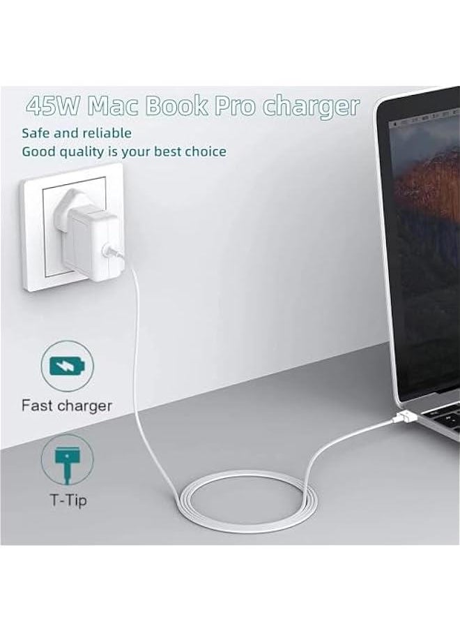 Generic - 45W T-Tip Connector Charger - Compatible with 11 and 13 Retina Models After Mid 2012 Mac Book Air Replacement AC T-tip Power AdapteLaptop MacBook 11 inch 13 - Image 1