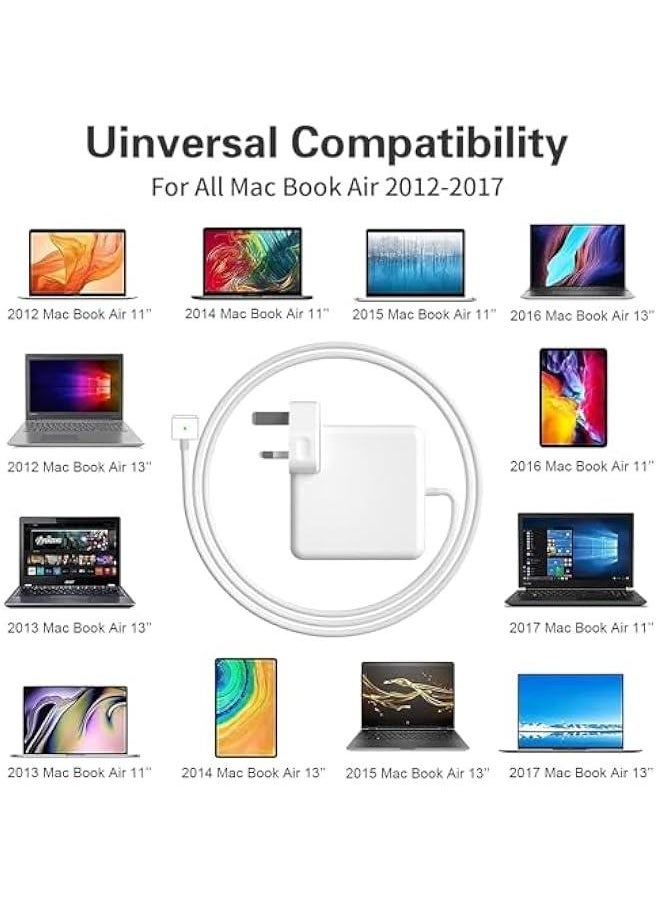 Generic - 45W T-Tip Connector Charger - Compatible with 11 and 13 Retina Models After Mid 2012 Mac Book Air Replacement AC T-tip Power AdapteLaptop MacBook 11 inch 13 - Image 1