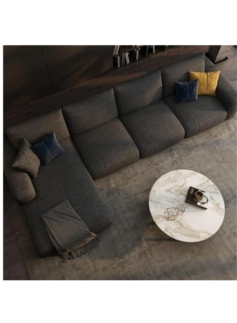 كستم ديكو أريكة Kustom Deco الحديثة المقطعية على شكل حرف L، قماش رمادي فاتح، كبيرة جدًا بأربعة مقاعد مع كرسي ووسائد زخرفية - Image 2