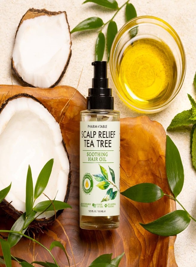 PHARM TO TABLE Tea Tree Hair Oil for Itchy Scalp - Infused With Tea Tree Oil, Mint, Vitamin E, and Jojoba Oil, 100ml - Image 3