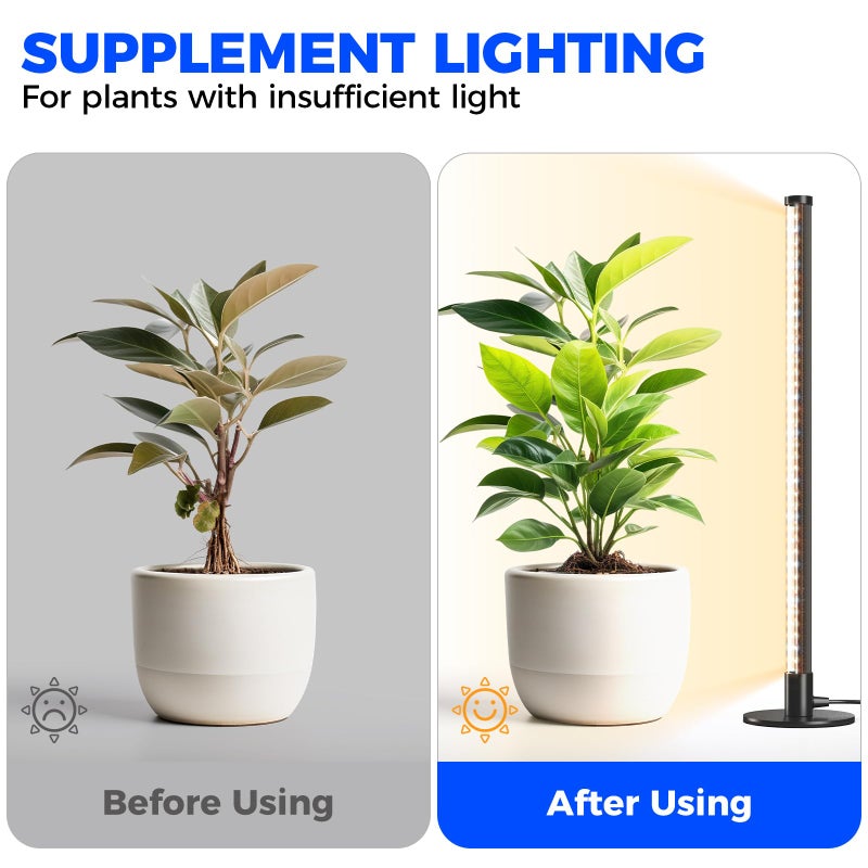 Barrina Standing Grow Light for Indoor Plants, 20W 2FT Desk LED Plant Light, Hanging and Standing, Table Top Full Spectrum Vertical Grow Lights with Stand and On/Off Switch, Ideal for Plants Growth - Image 4