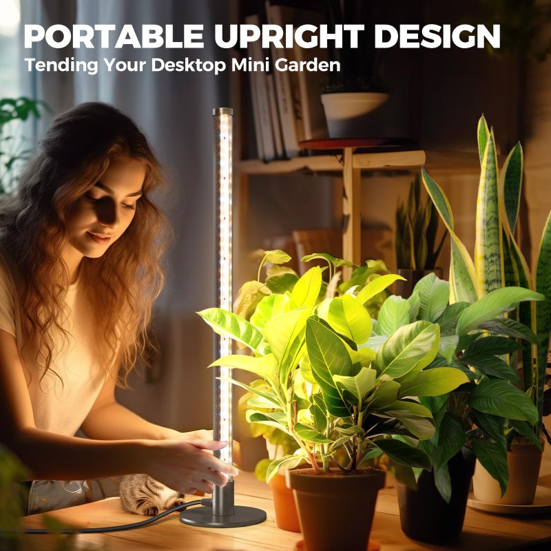 Barrina Standing Grow Light for Indoor Plants, 20W 2FT Desk LED Plant Light, Hanging and Standing, Table Top Full Spectrum Vertical Grow Lights with Stand and On/Off Switch, Ideal for Plants Growth - Image 2