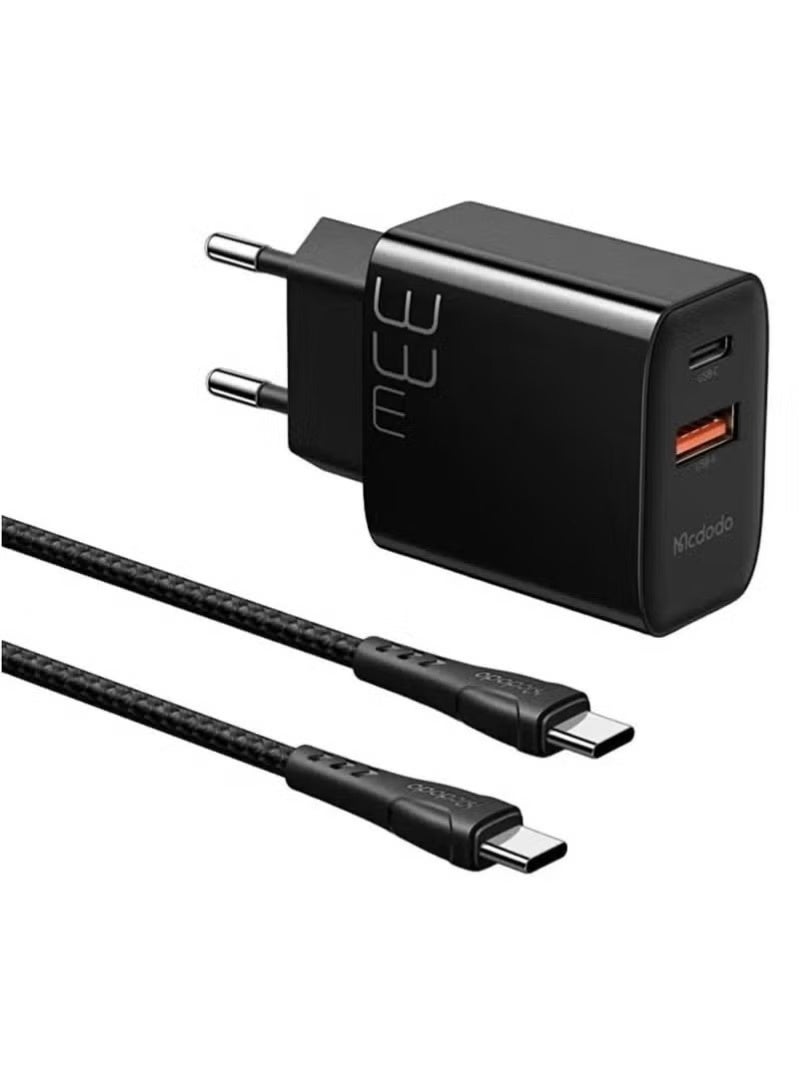 Mcdodo 33W Fast Charger with Type-C to Type-C Cable (CH-0922) – PD & QC 3.0 Wall Adapter Set for Smartphones, Tablets & USB-C Devices - Image 2