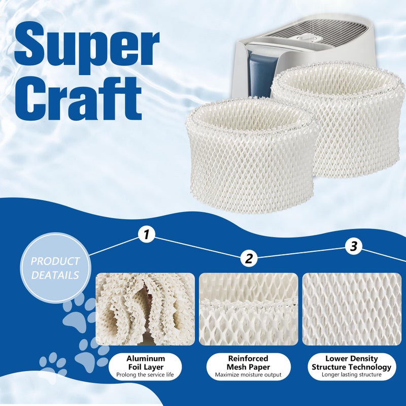 Funmit Wf2 Humidifier Filter Replacement For Vicks Kaz Humidifier Starry Night Cool Mist V3500N V3700 V3100 V3900 Sunbeam 1118 1119 Honeywell Hcm-300T Hcm-350 Wa-8D Enviracaire Ecm-500 4 Pack - Image 2