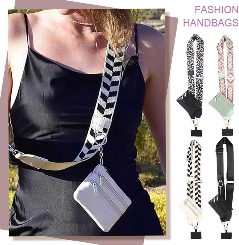 The mobile phone strap is replaceable and removable, the portable strap is matched with a change purse, a lanyard, black. - Image 3