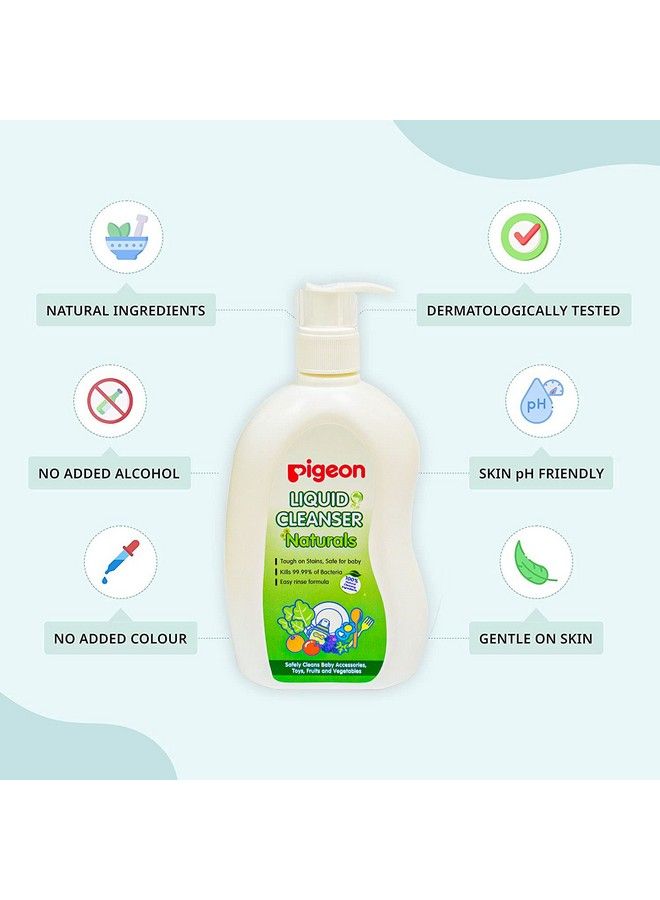 pigeon منظف سائل طبيعي لزجاجة المضخة، صديق الحموضة، بدون إضافة ألوان، بدون إضافة كحول، منظف طبيعي لزجاجة الرضاعة، أوعية الرضاعة، ملحقات الرضاعة، الفواكه والخضروات، 500 مل - Image 4