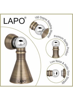 LAPO LAPO 4 Pack Heavy Duty Stainless Steel 5 inch Door Magnet Stopper SoftCatch Magnetic Door StopperDoor Magnets to Hold Door Door Stopper 360 Angle Door Stopper Magnetic Antique Finish Pack of 4  - Image 5