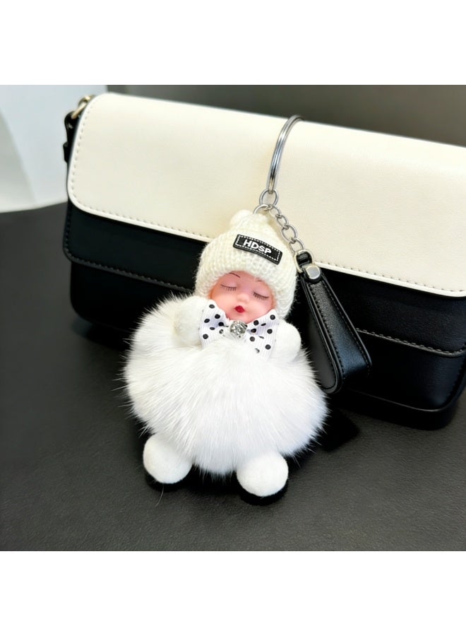 Keychain for Girls Women Cute Plush Sleeping Doll Baby Car Purses Bags Handbags Wallets Backpacks Charm Accessories Gifts - Image 3