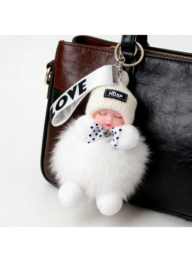 Keychain for Girls Women Cute Plush Sleeping Doll Baby Car Purses Bags Handbags Wallets Backpacks Charm Accessories Gifts - Image 4