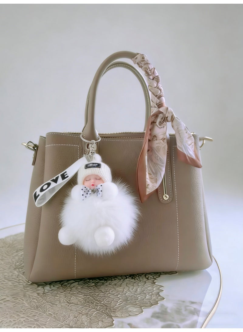 Keychain for Girls Women Cute Plush Sleeping Doll Baby Car Purses Bags Handbags Wallets Backpacks Charm Accessories Gifts - Image 5
