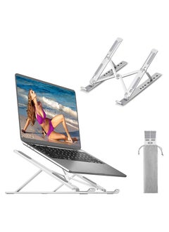 Generic Adjustable laptop stand, portable aluminium laptop riser laptop holder for desk, foldable ventilated cooling computer support stand for apple macbook pro/air, hp, sony, dell, more 10-15.6''  - Image 5
