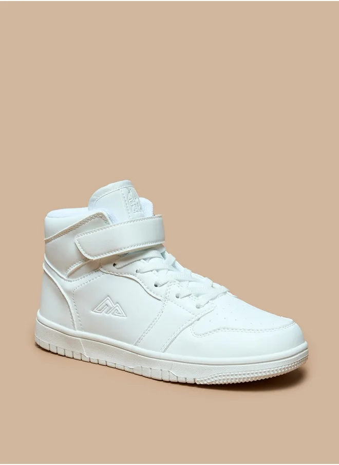 شو اكسبرس Panelled High-Top Sneakers with Hook and Loop Closure