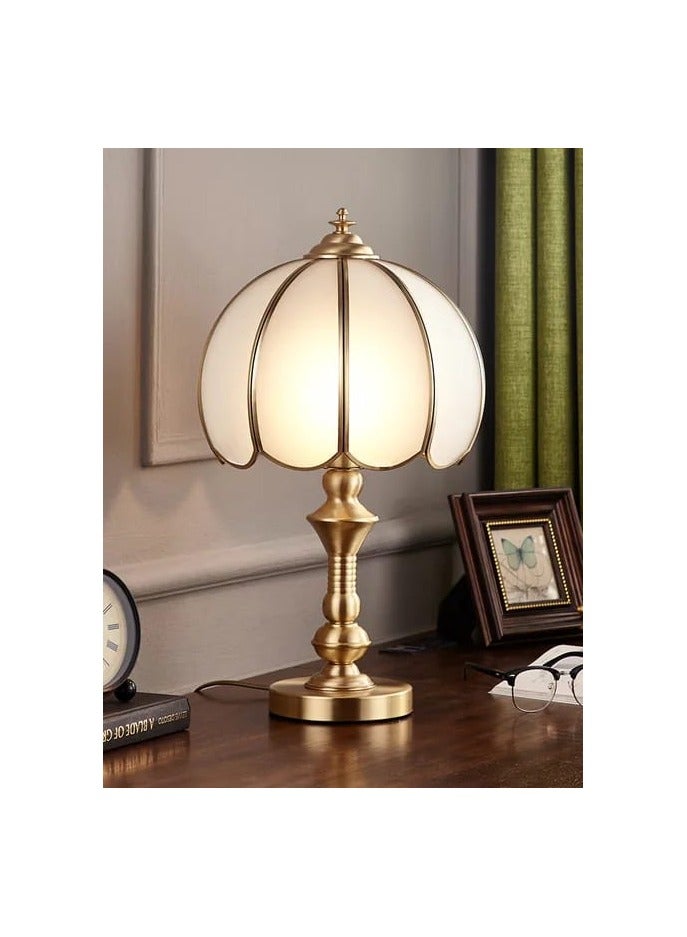 FAMI LIGHTS American style all copper desk lamp, bedroom bedside lamp, simple, modern, warm, living room decoration, creative desk lamp E27 Bulb (T007-1) - Image 2
