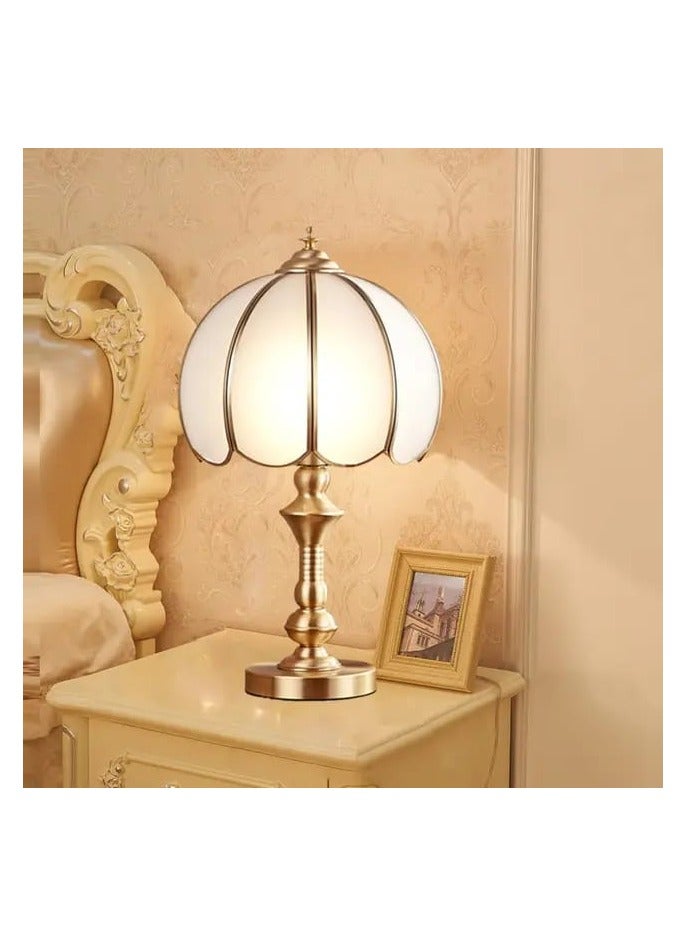 FAMI LIGHTS American style all copper desk lamp, bedroom bedside lamp, simple, modern, warm, living room decoration, creative desk lamp E27 Bulb (T007-1) - Image 3