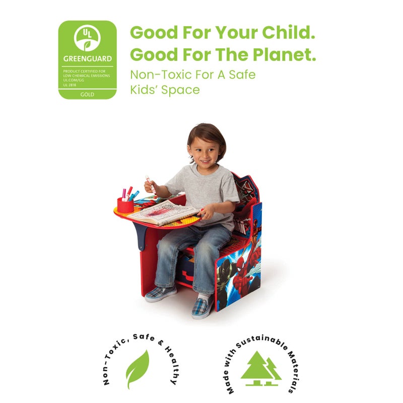 Delta Children Chair Desk With Storage Bin - Greenguard Gold Certified, Spider-Man - Image 3