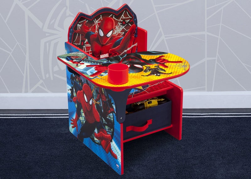 Delta Children Chair Desk With Storage Bin - Greenguard Gold Certified, Spider-Man - Image 2