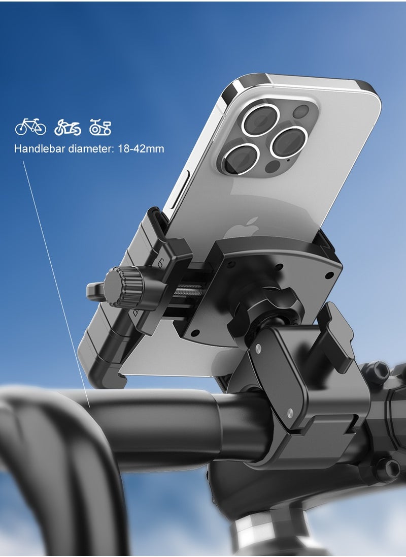 Generic Cycling Phone Mount, Bicycle/Motorcycle Phone Holder, 360° Adjustment, Half-frame Style Does Not Affect Photography, 4.5-7 Inch, Black  - Image 4