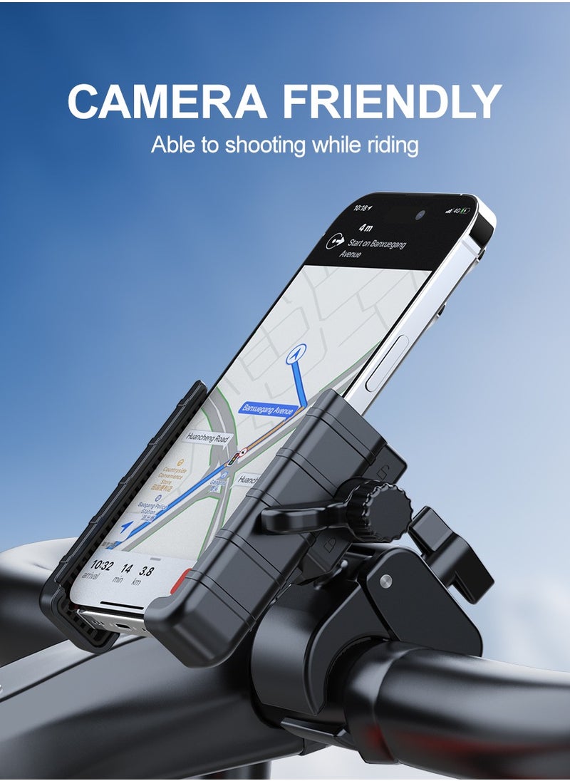 Generic Cycling Phone Mount, Bicycle/Motorcycle Phone Holder, 360° Adjustment, Half-frame Style Does Not Affect Photography, 4.5-7 Inch, Black  - Image 5