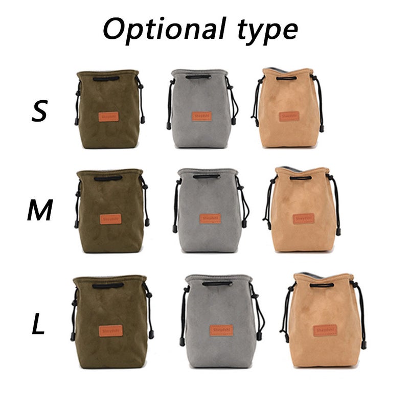 Dslr Camera Bag: Green Size M Ultra Soft Faux Suede - Compact Space-saving Camera Bag for Travel Photography Enthusiasts, Camera Gear Storage - Image 4