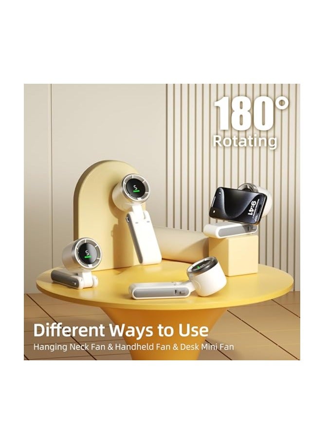 BlueFire Handheld Fan Rechargeable – 5-Speed Turbo Cooling, 5000mAh USB Portable Mini Fan, Bladeless & Safe, Digital Display, 11H Runtime, Neck/Wall/Desk Mount – Travel, Office, Outdoor Personal Cooling Fan - Image 3