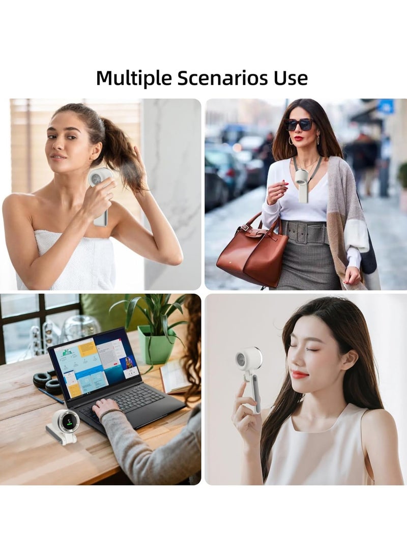 BlueFire Handheld Fan Rechargeable – 5-Speed Turbo Cooling, 5000mAh USB Portable Mini Fan, Bladeless & Safe, Digital Display, 11H Runtime, Neck/Wall/Desk Mount – Travel, Office, Outdoor Personal Cooling Fan - Image 5