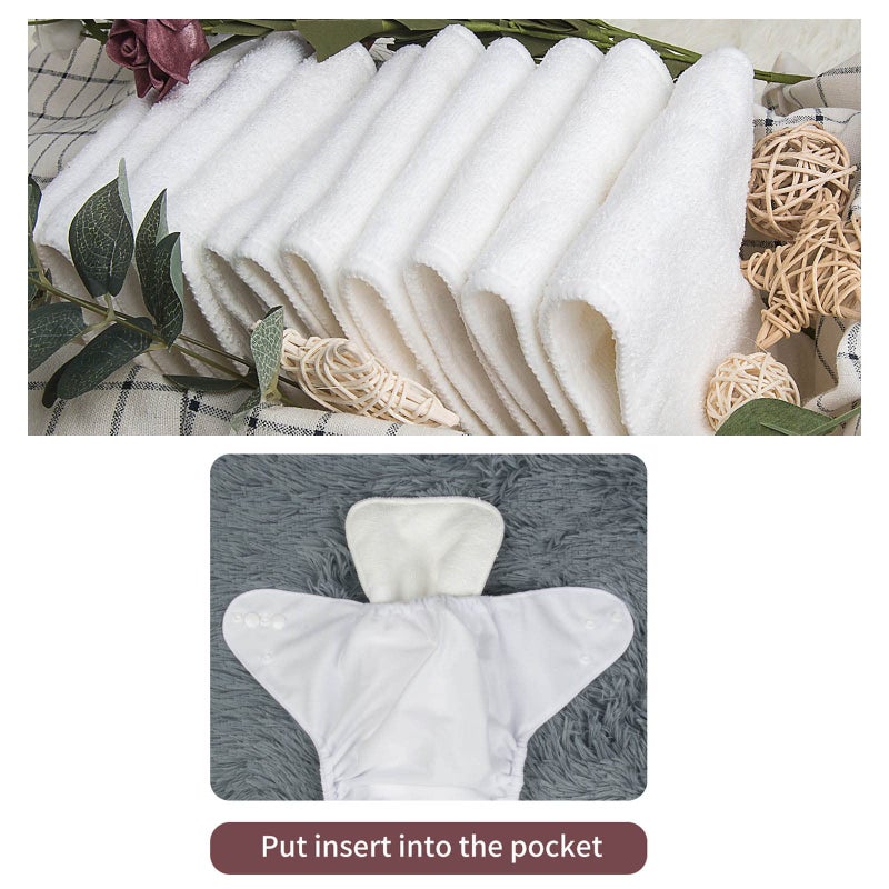 ALVABABY 6 Pack Cloth Diaper with 12 Inserts One Size Adjustable Washable Reusable Diaper Cover for Baby Girls and Boys - Image 5