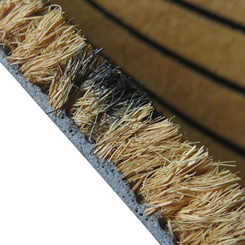 ATMAH Cross Stripe Doormat 120x40 cm Beige | Coir Door Mat | Non Slip Dirt Trapper | Indoor & Covered Outdoor Entrance Mat - Image 3