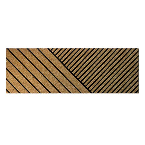 ATMAH Cross Stripe Doormat 120x40 cm Beige | Coir Door Mat | Non Slip Dirt Trapper | Indoor & Covered Outdoor Entrance Mat - Image 1