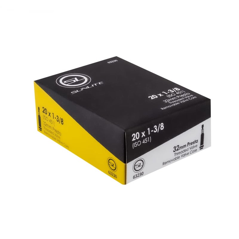 Sunlite Standard Presta Valve Tubes, 20 X 1.375 (451 X 32) / 32Mm, Black - Image 1